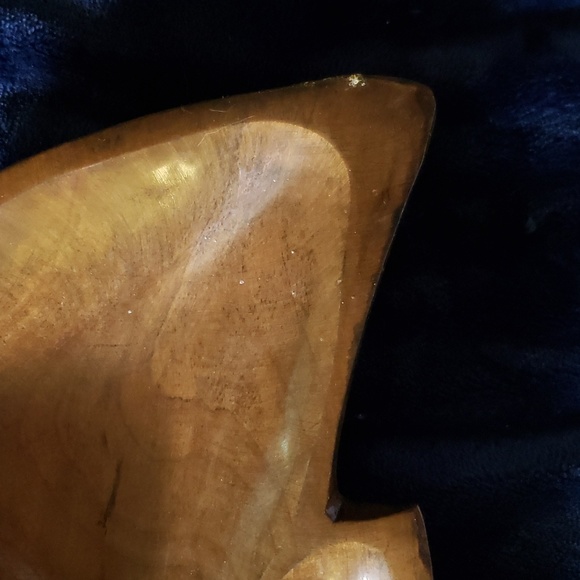 Large Vintage Boho lacquered wooden carved tray mid century modern - Picture 2 of 3